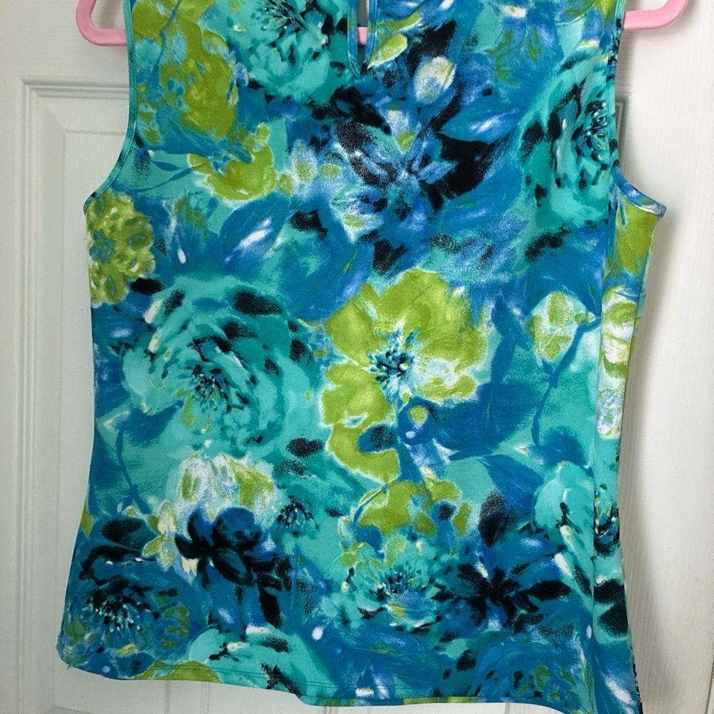Kasper two piece skirt and top in blue floral size 12 - Picture 4 of 7